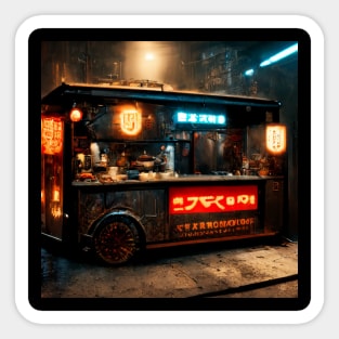 Ramen Stall - Cyberpunk Cityscapes Sticker